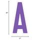 Purple Letter (A) Corrugated Plastic Yard Sign, 30in
